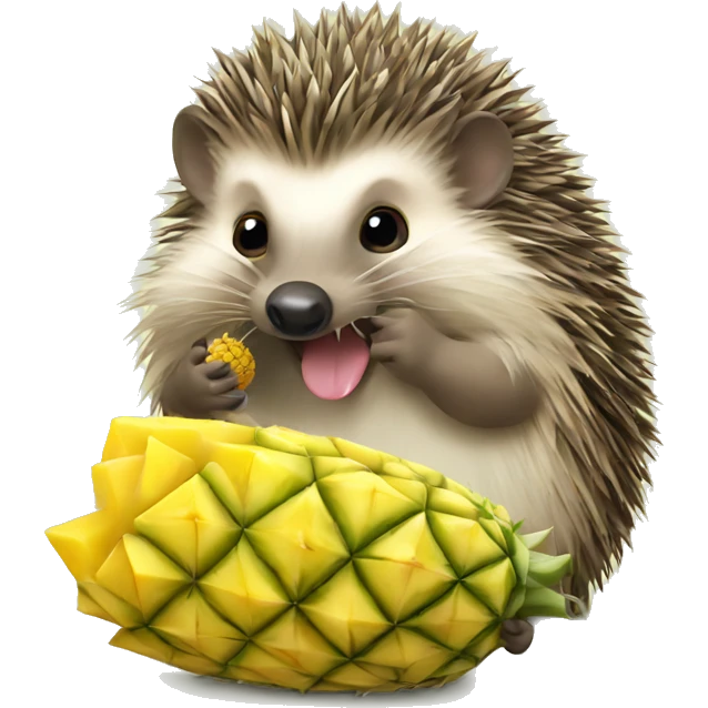 hedgehog eating pineapple  emoji