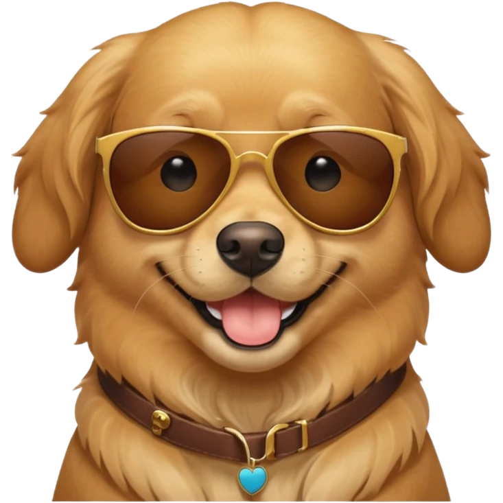 Golden retriever with sunglass emoji
