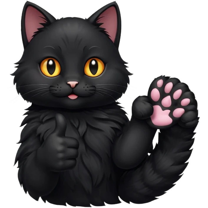 Black Cat paw giving a thumbs up emoji