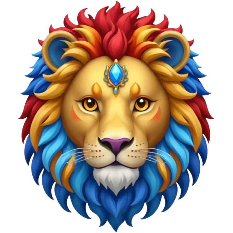 mythical colorful horned lion emoji