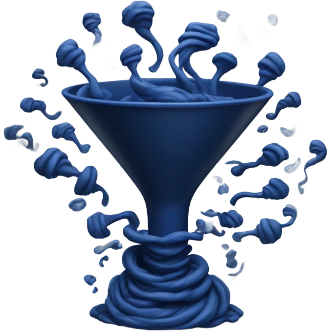People are being sucked into a dark blue funnel emoji