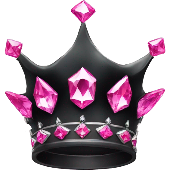 black crown with pink diamond emoji