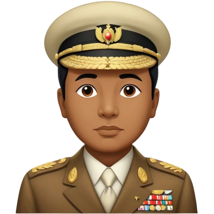 ​Cinematic Realistic Portrait of Sukarno, depicted in a lifelike, realistic style based on his iconic portrait, showcasing his thoughtful, charismatic expression in period attire, rendered with detailed textures and warm, evocative lighting that captures his pioneering spirit and national pride, emoji