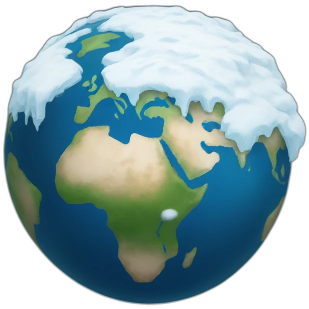 earth covered with snow emoji