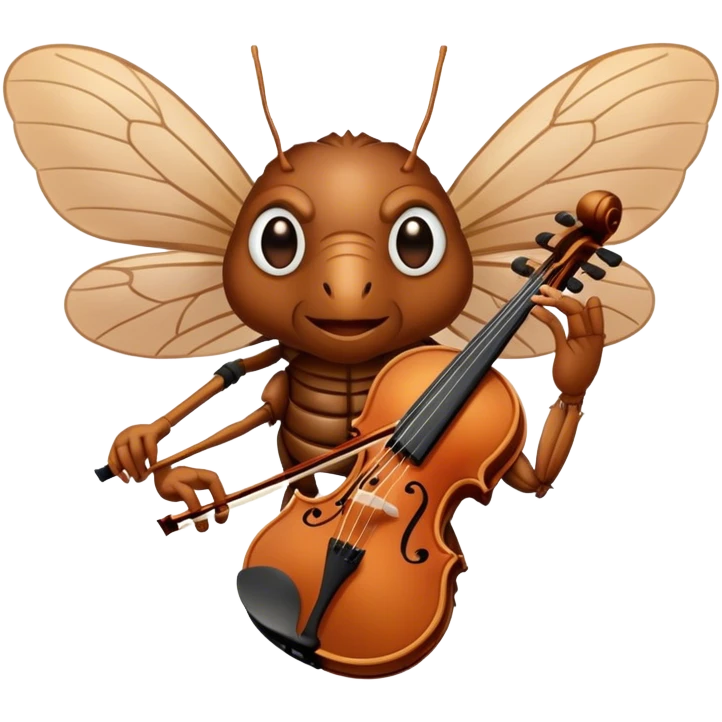 cicada playing violon  emoji