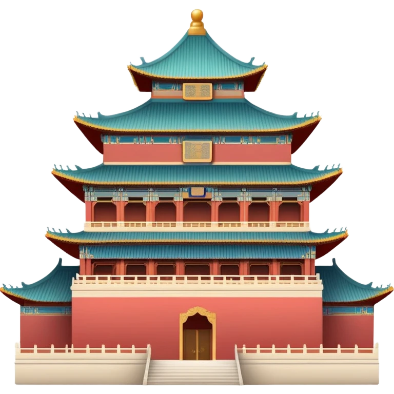 Imperial Chinese palace building, subtle colors, default emoji style emoji