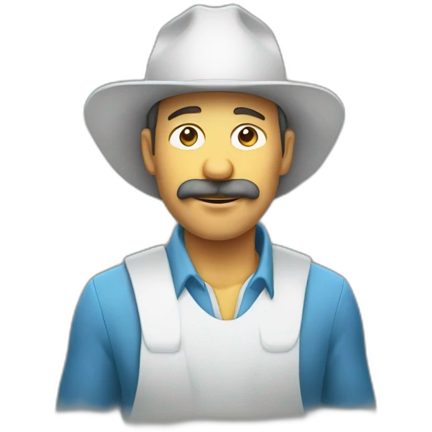 Un hombre al que le sale humo de las orejas la cabeza emoji