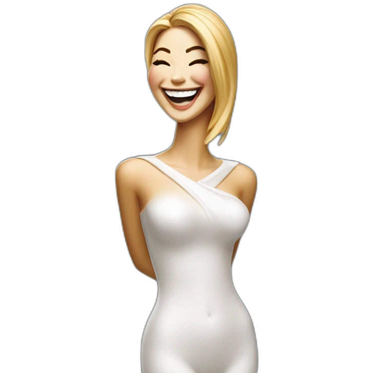 Ivanka trump tall figurine laughing from side in body paint emoji