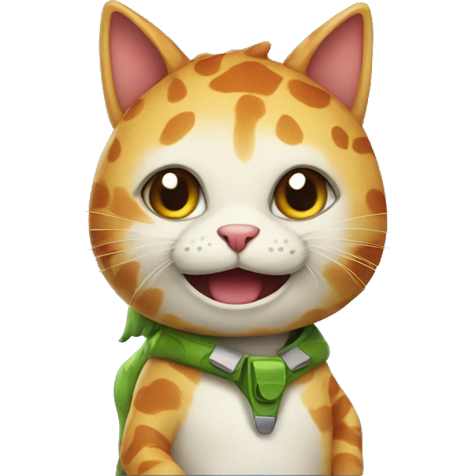 Cat with a dinosaur costume  emoji