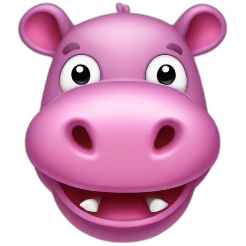 pink hippo surprised with head burstig emoji