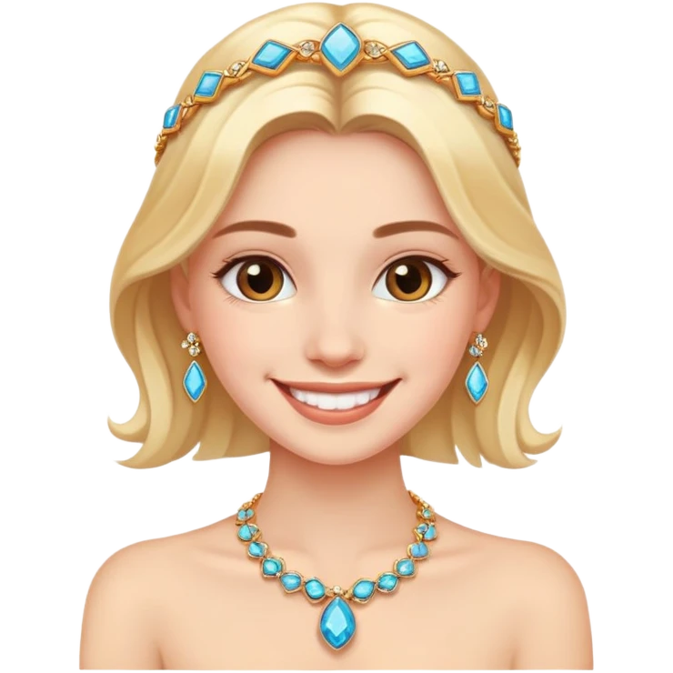 smiling girl with jewelry emoji
