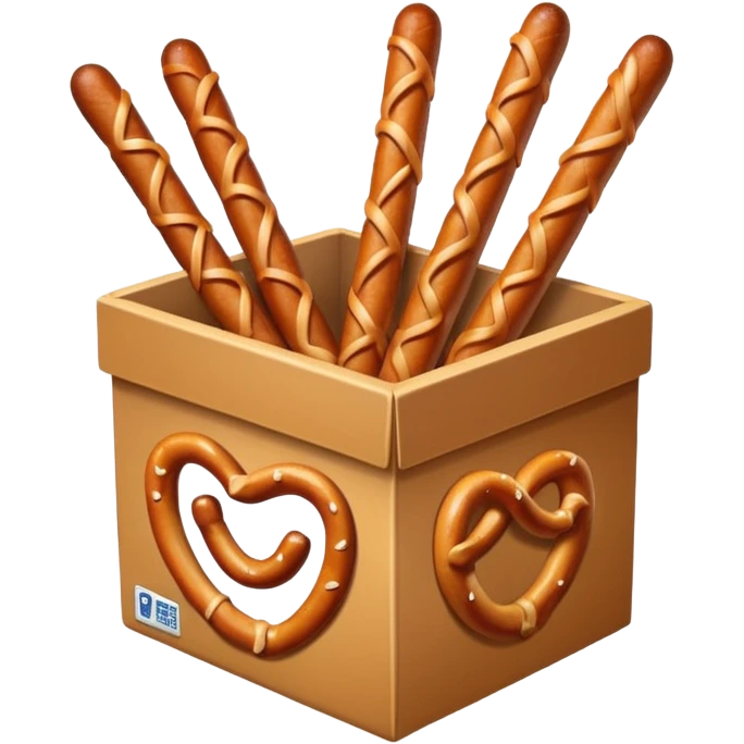 Pretzel sticks on box emoji