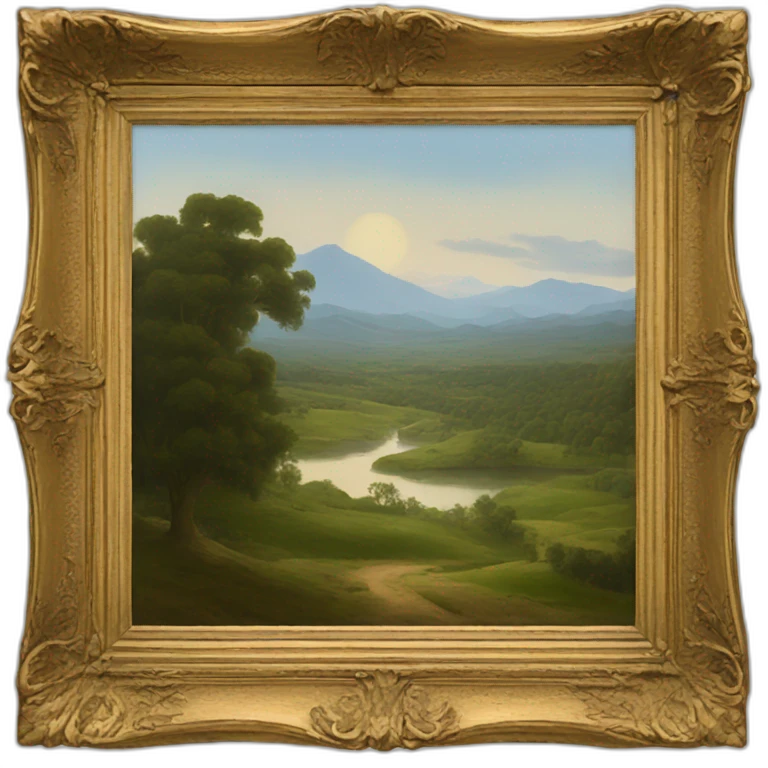 A painting with a landscape on it emoji