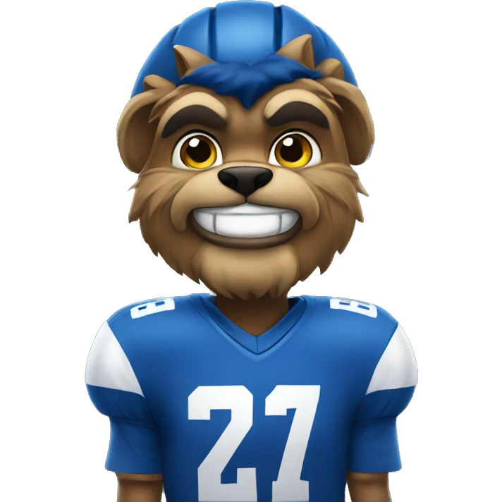 wildcat wearing blue football jersey emoji