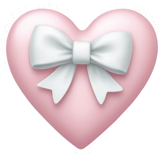 Pastel pink heart with white bow emoji
