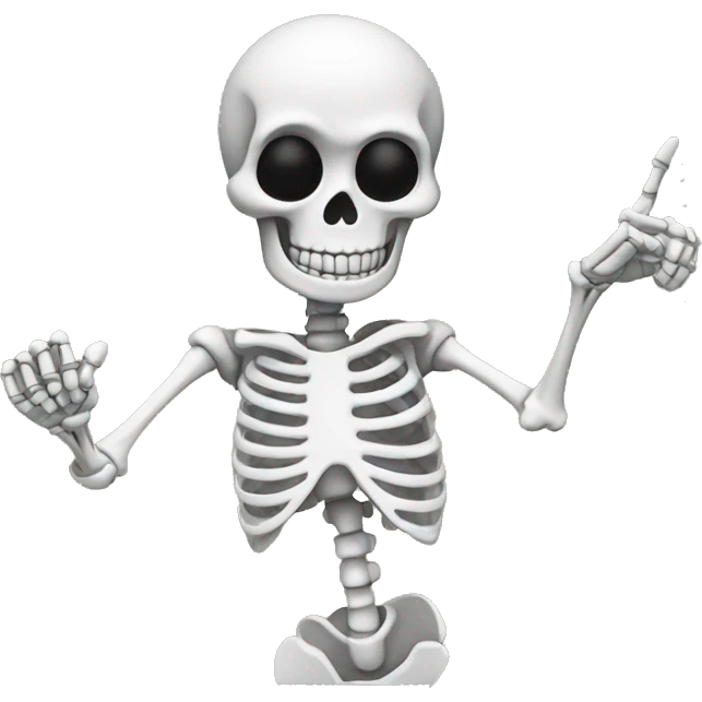 cartoon skeleton pointing left emoji