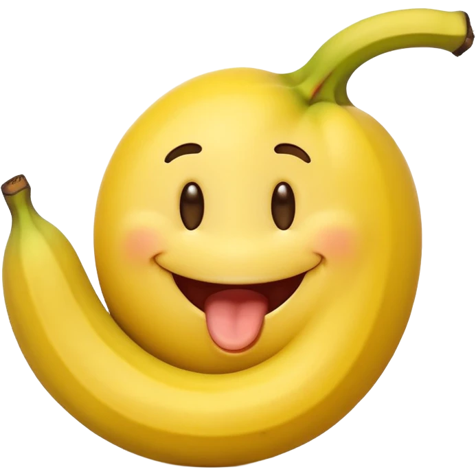 a yellow smiley face sucking a banana emoji