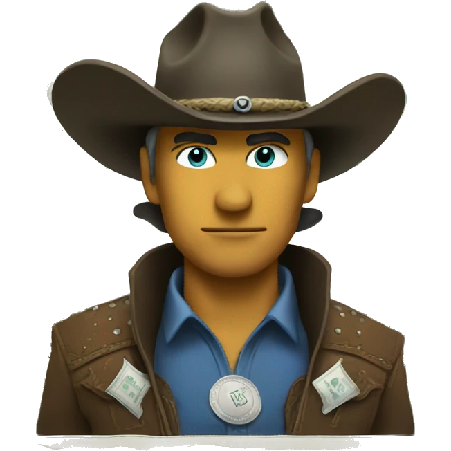 Cowboy face with dollar eye emoji