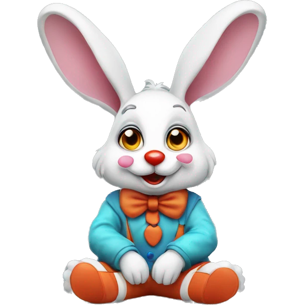 Cute Clown rabbit sat down  emoji