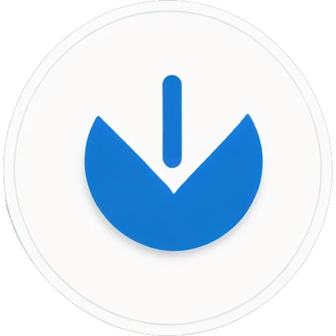 Blue circle and blue tick inside the circle emoji