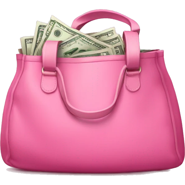 Pink bag with money in it emoji