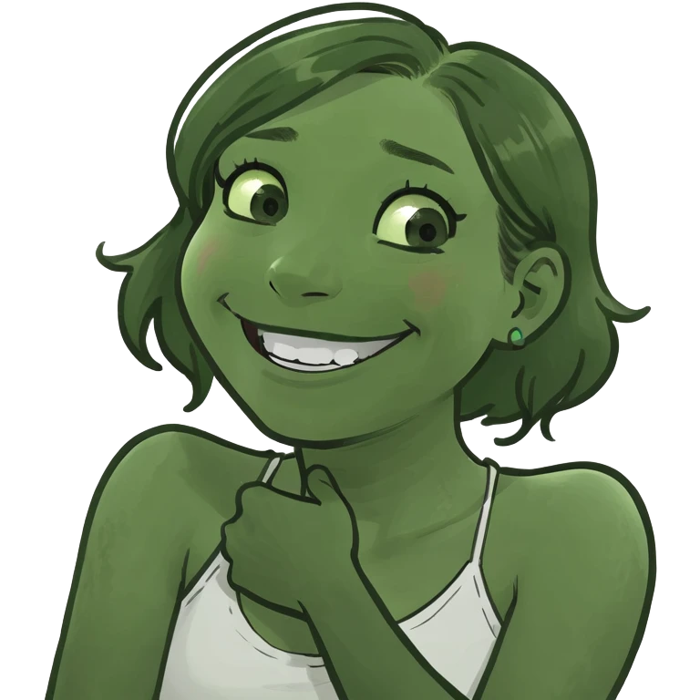arms crossed holding neck laughing girl emoji