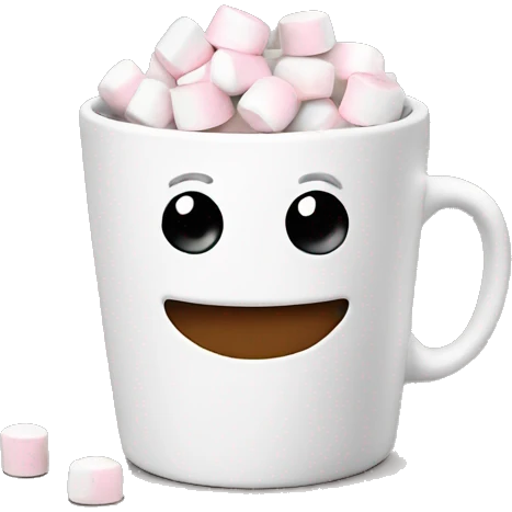 Punk coffee cup with marshmallows emoji