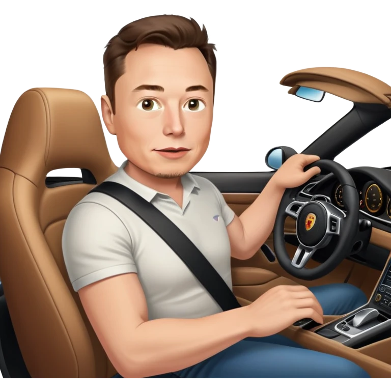 Elon Musk driving a Porsche  emoji