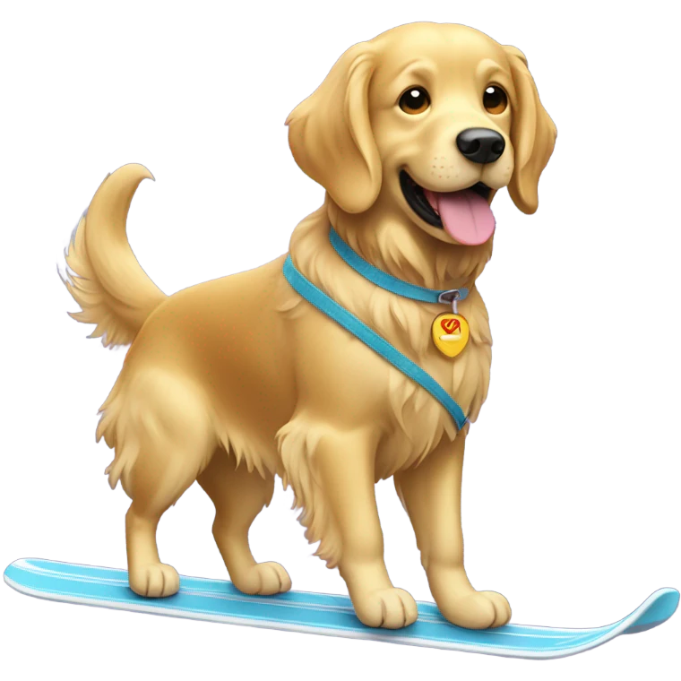 Golden retriever skiing emoji