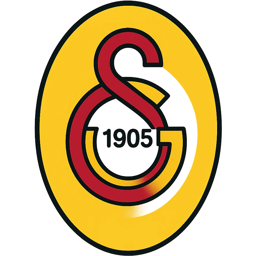 Galatasaray classic crest logo, red and yellow, traditional football badge emoji
