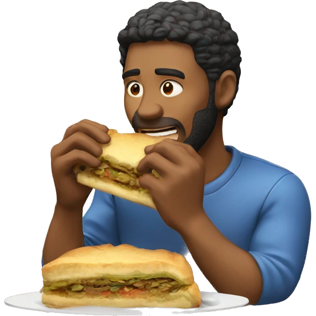 a man eating a torta emoji