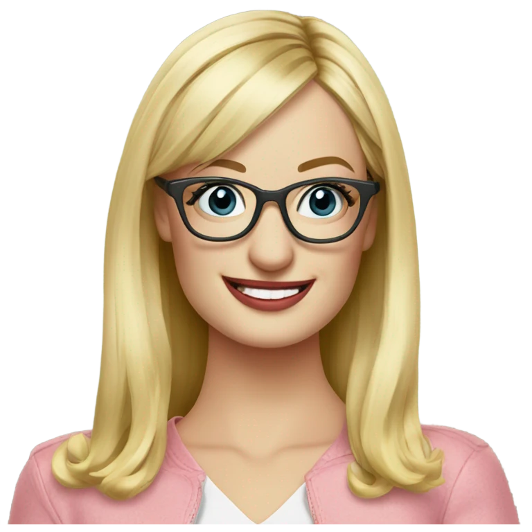Beth behrs with glasses  emoji