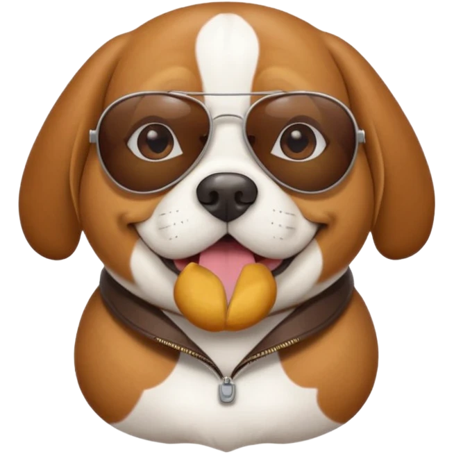 Fat beagle with aviator sunglasses on emoji