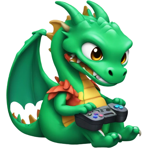 Dragon playing video games emoji