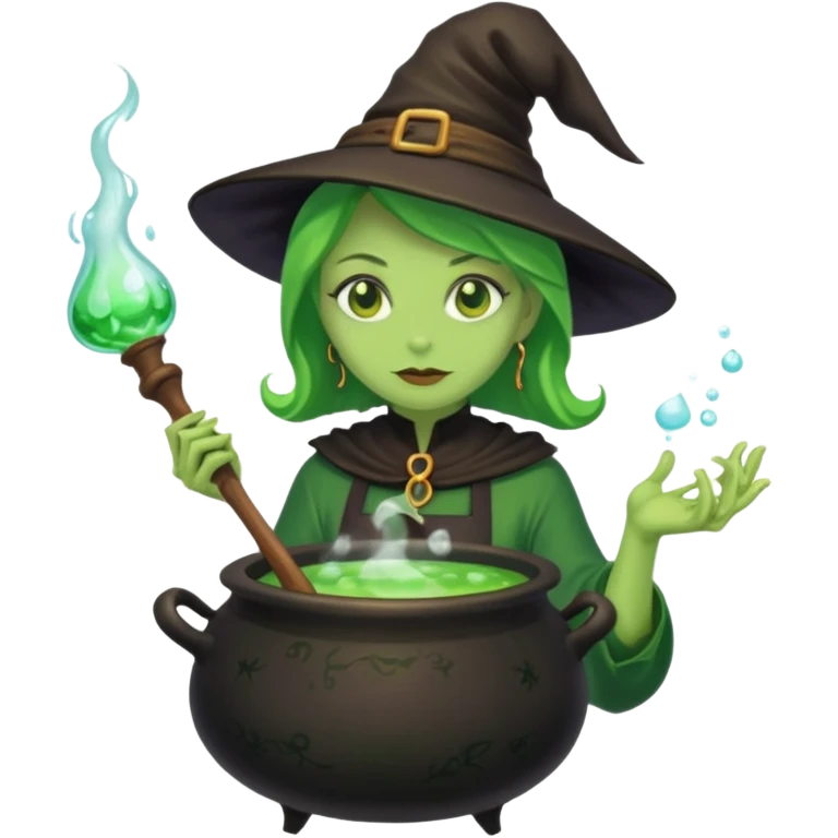 green witch cooking potion emoji