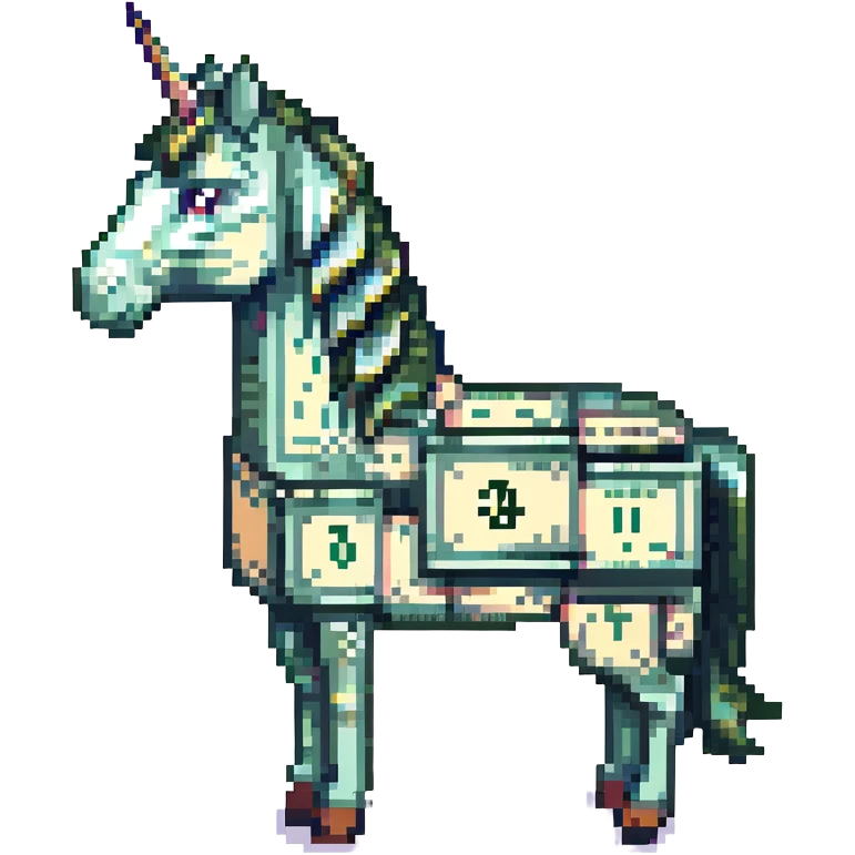 единорог из долларовых купюр, no background emoji