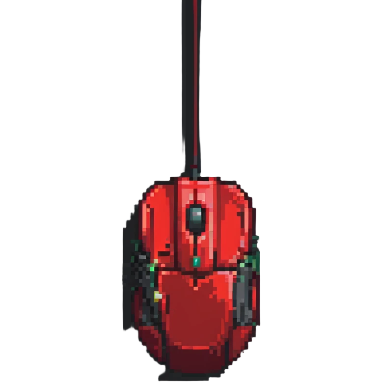computer mouse, red emoji