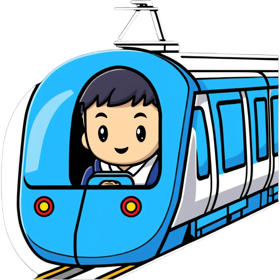 Japanese high school boy riding shinkansen bullet train during school trip emoji
