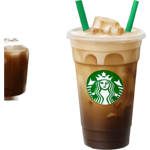 Starbuck ice coffee with ice cubes emoji