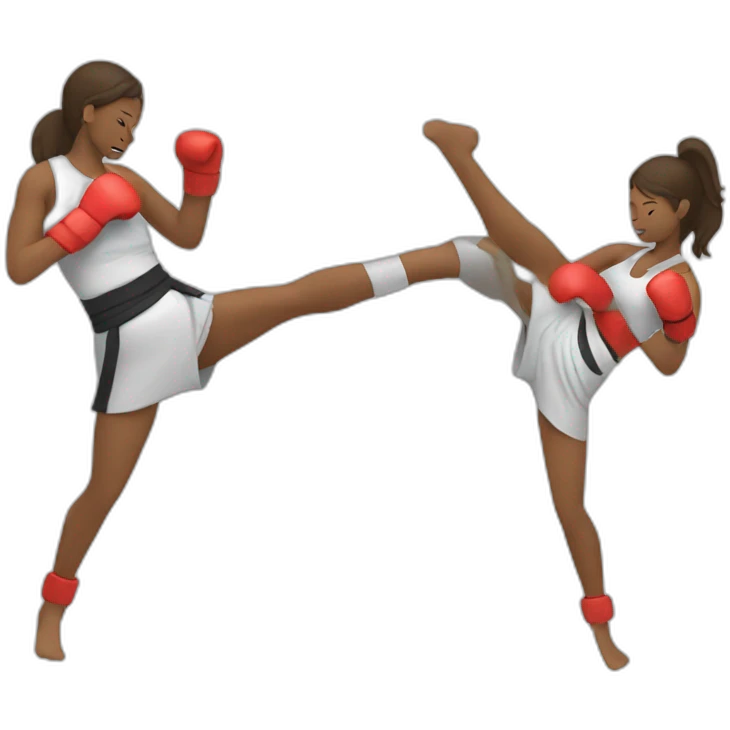 Woman kickboxing with a cast on her lag emoji