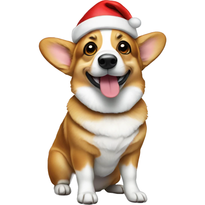 Corgi wearing a Santa hat emoji