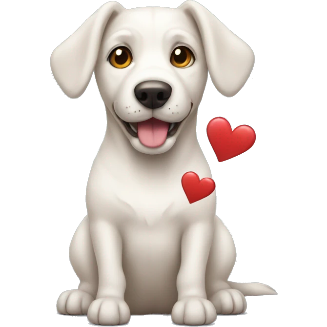 Dog with hearts  emoji
