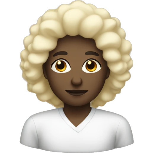 White Blonde woman and a black man with an Afro  emoji