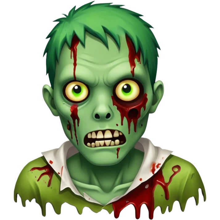 zombie with green skin and torn clothes emoji