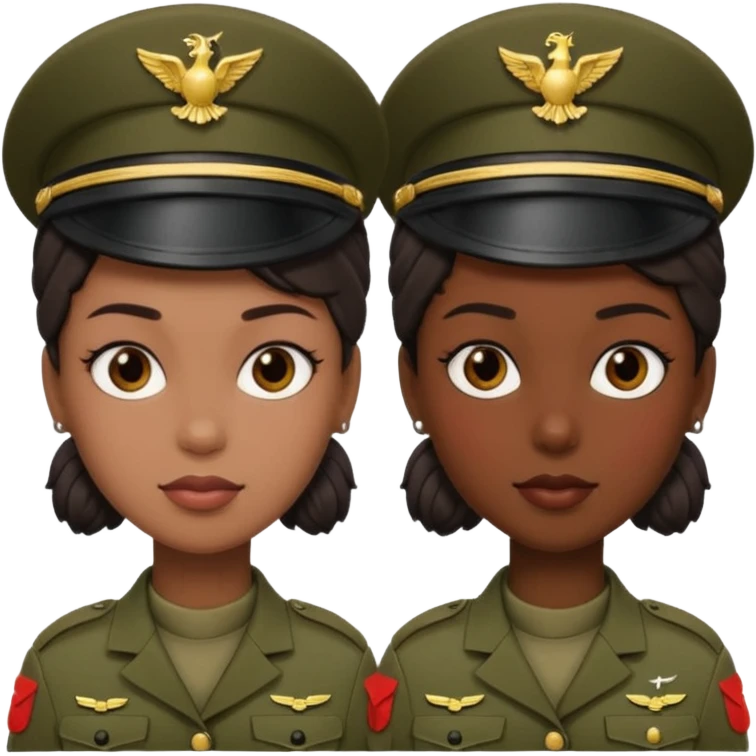 female soldier different hair style emoji