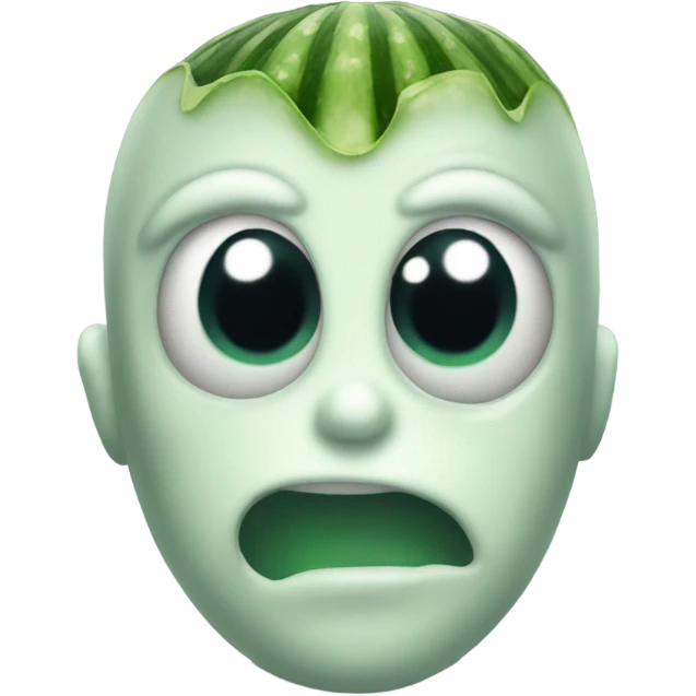 Alien with a cucumber on the head emoji