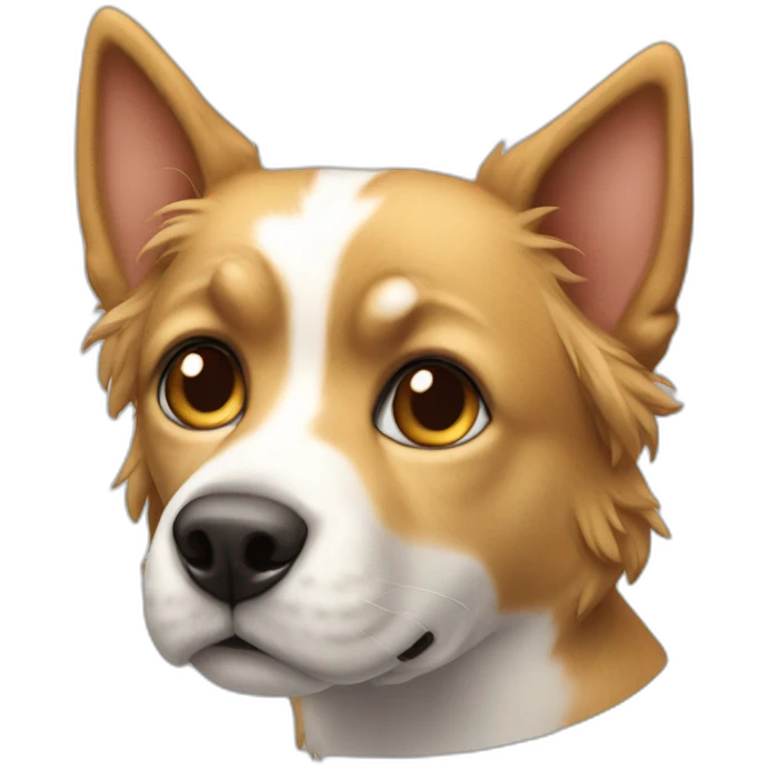 Chien sur un chat emoji