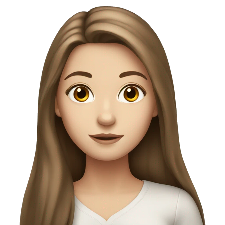 White girl with long brown hair emoji