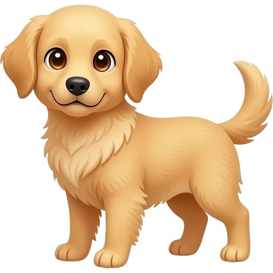 cute 1 year old golden retriever with big cute eyes that is very tall emoji