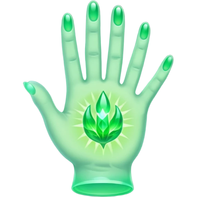 green magical hand icon from Skyrim emoji